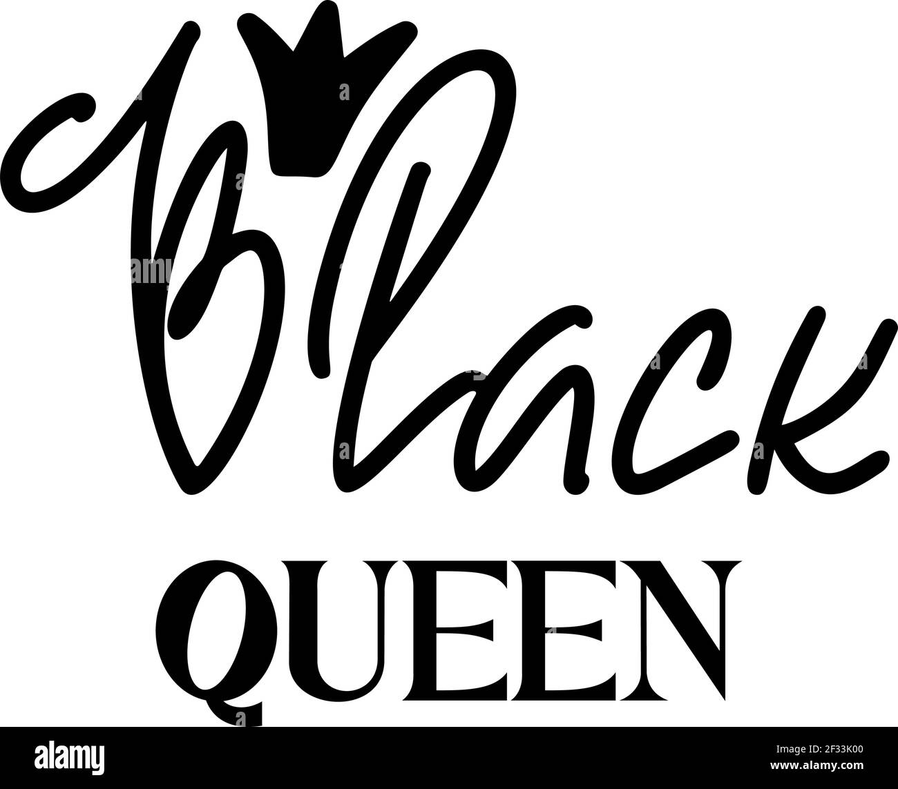 Black Queen Zitat, Black History Month und Juneteenth Konzepte Stock Vektor