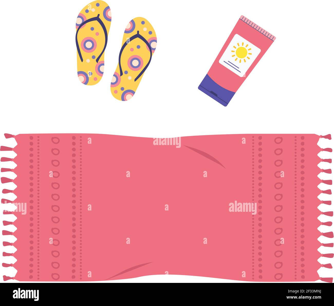 Set von Sommerartikeln zum Entspannen am Strand Stock Vektor