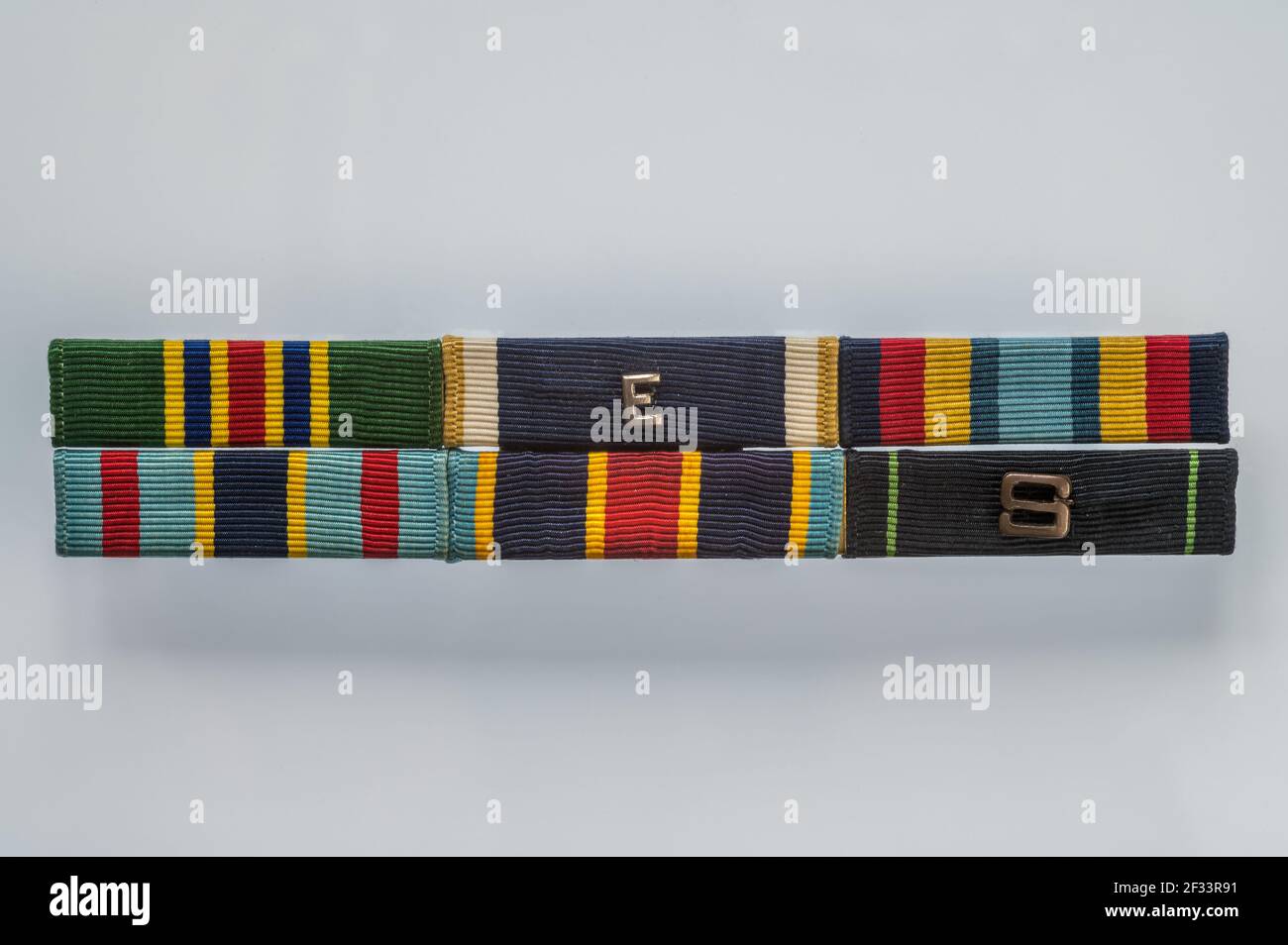 Ein Band von US-Militärmedaillen Stockfoto