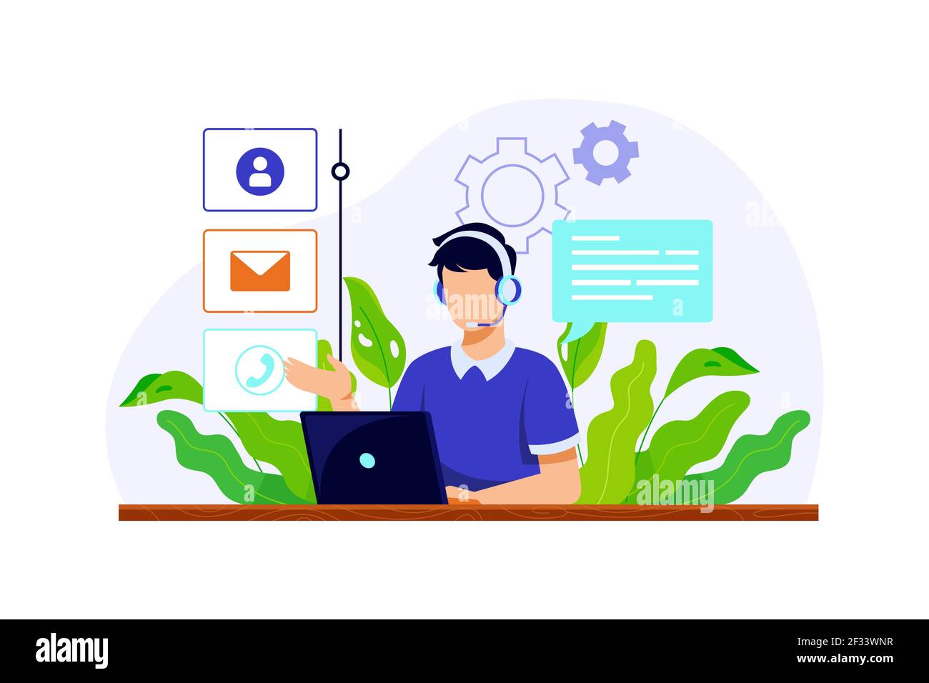 Organisch flach Kundensupport Illustration Vektor Illustration. Stock Vektor