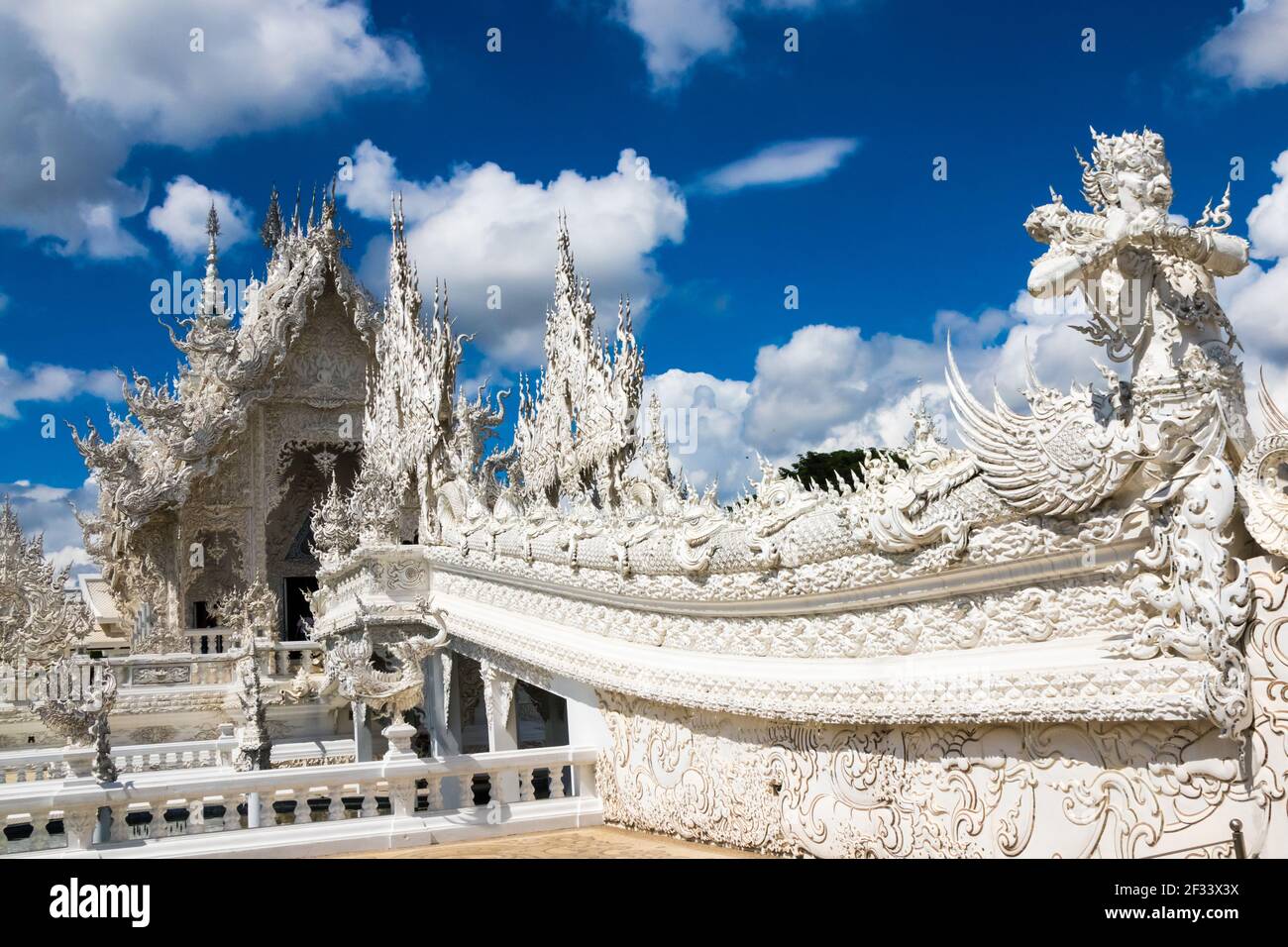 Wat Rong Khun in Chiang Rai. Auch bekannt als der Weiße Tempel Stockfoto