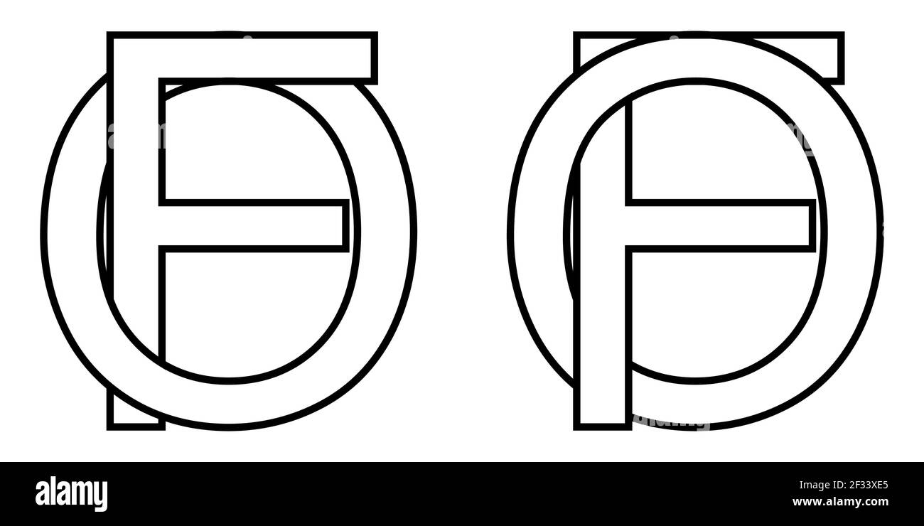 Logo Zeichen fo, von Symbol Zeichen interlaced Buchstaben O, F Vektor Logo von, fo erste Großbuchstaben Muster Alphabet o f Stock Vektor