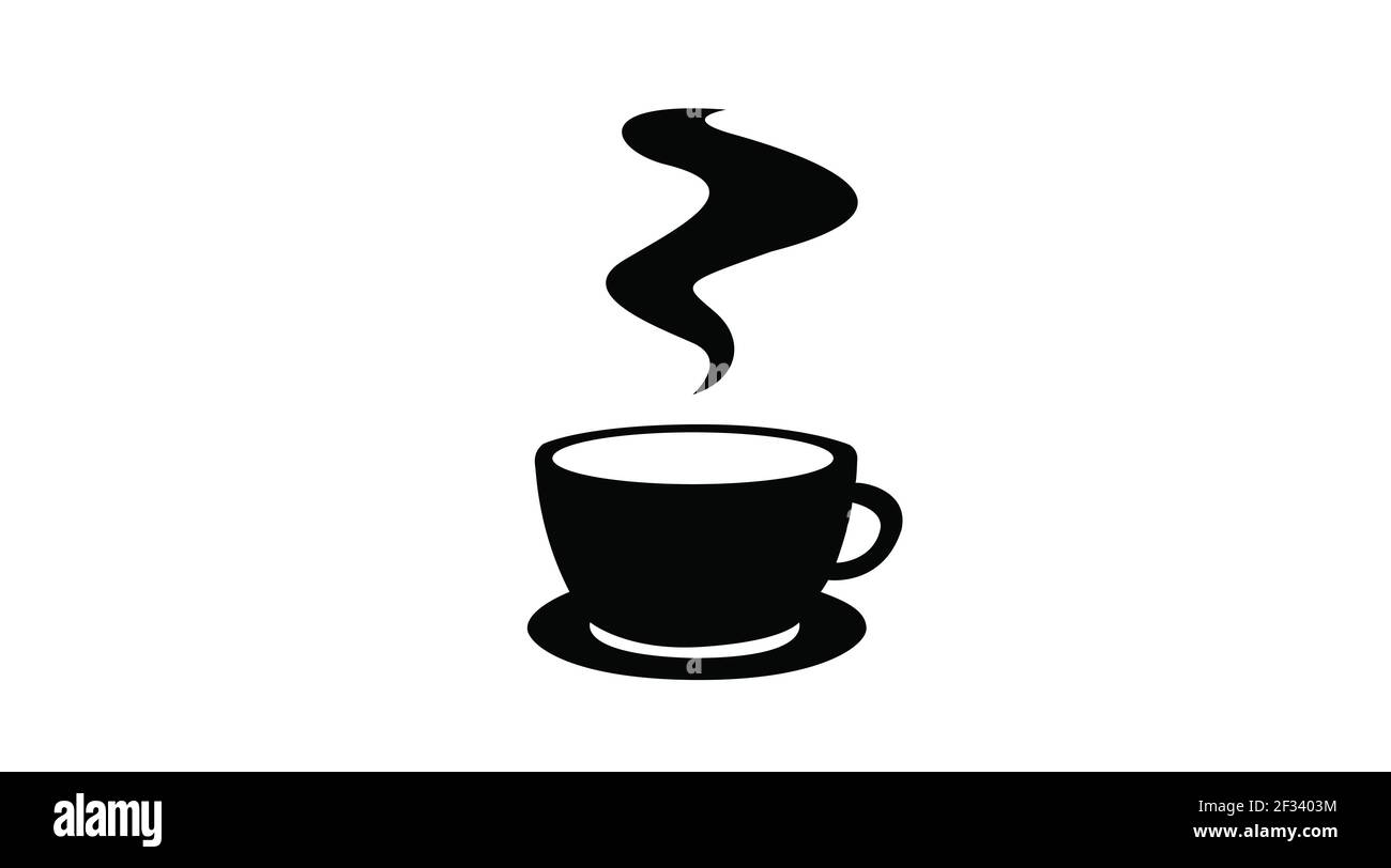 Symbol Für Kaffeetasse. Schwarz-Weiß isolierte Tasse Kaffee Illustration Stock-Vektorgrafik