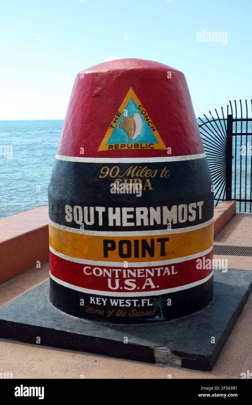 Geografie / Reisen, USA, Florida, Key West, Southernmost Point of the, Key West, USA, Additional-Rights-Clearance-Info-not-available Stockfoto