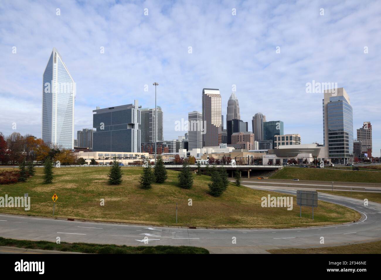 Geographie / Reisen, USA, North Carolina, Charlotte, Skyline von Charlotte, Charlotte, North Carolina, Zusätzliche-Rights-Clearance-Info-Not-Available Stockfoto