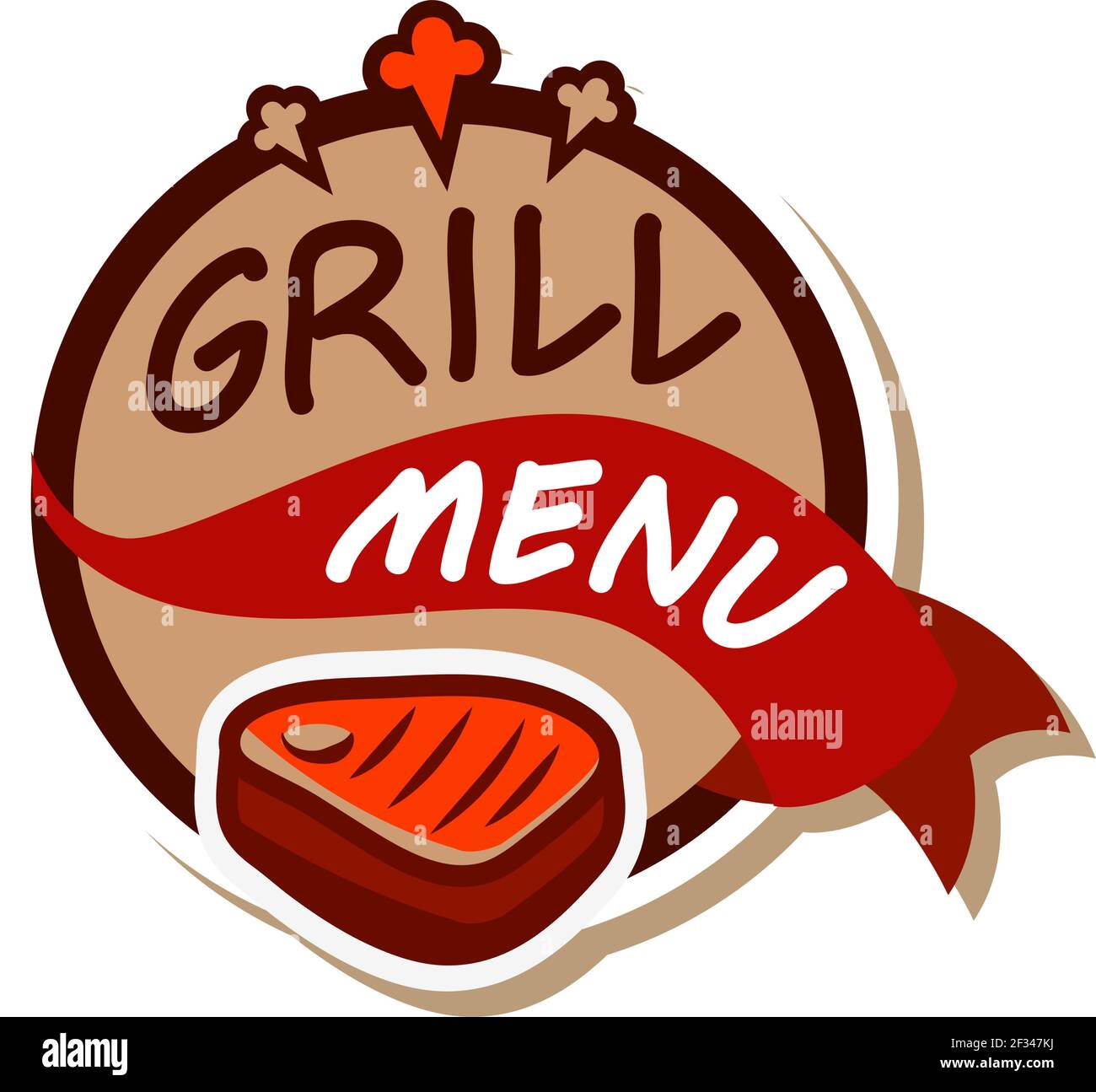 Logo des Grills. Vektorgrafik auf weißem Hintergrund Stock Vektor
