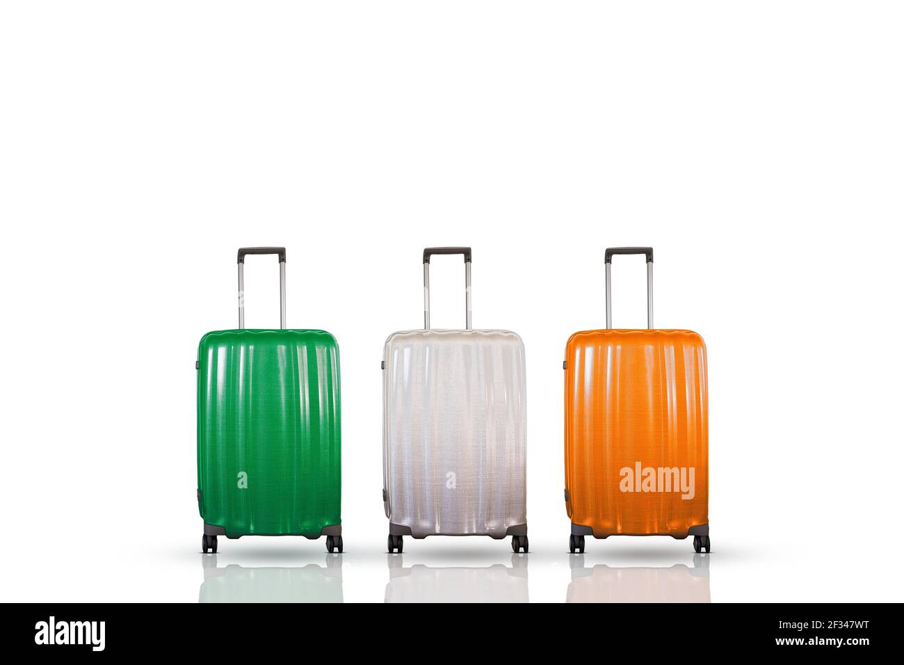 Tavel Koffer in Flaggen Farben von Irland. Stockfoto