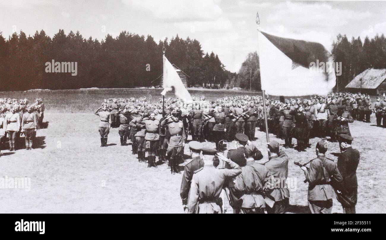 Parade der sowjetischen Truppen im Baltikum im Mai 1945. Stockfoto