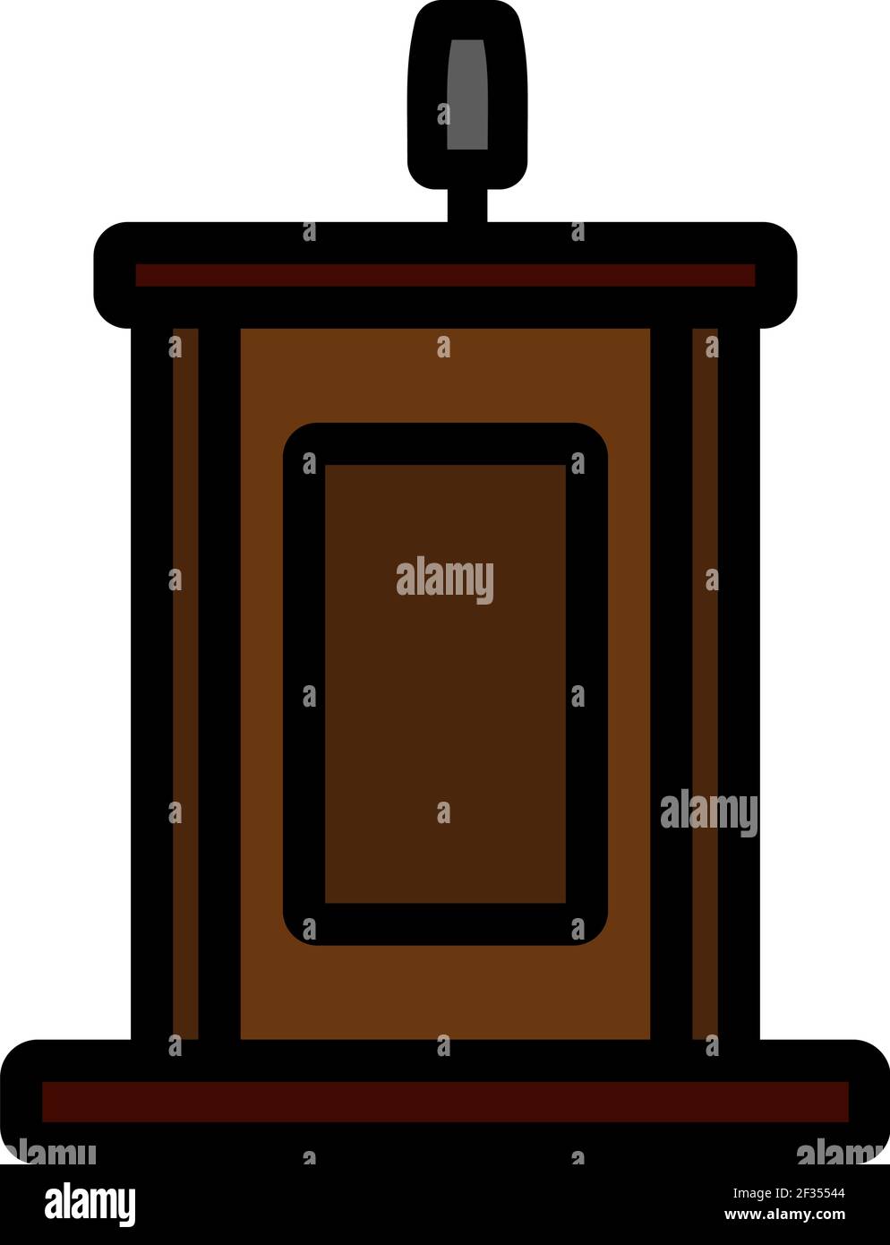 Symbol Für Zeugenstand. Editierbare Dicke Kontur Mit Farbfülldesign. Vektorgrafik. Stock Vektor