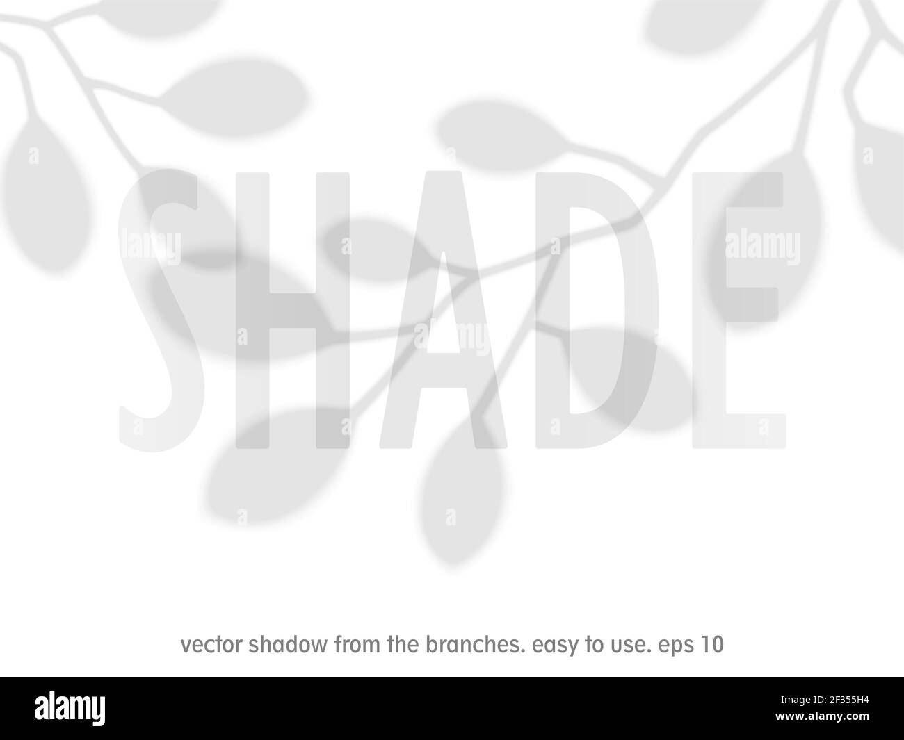 Schatten von Ästen mit Blättern. Transparente Overlay-Vorlage mit Silhouette von Blättern. Erstellt mit dem Angleichen-Werkzeug. Vektormockup Stock Vektor