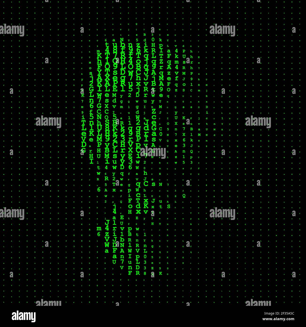 Mann Porträt, Matrix Konzept Illustration Stockfoto