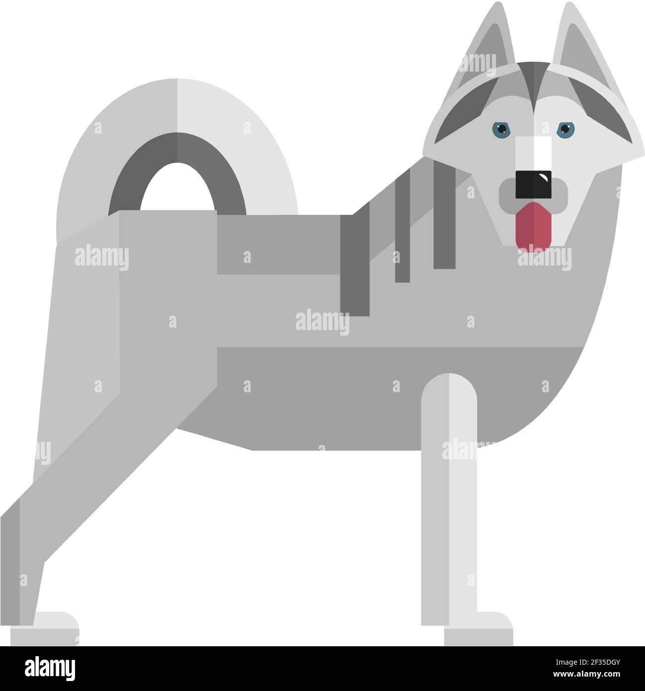 Hund Vektor, alaskan Malamute Husky Wolf Symbol Stock Vektor