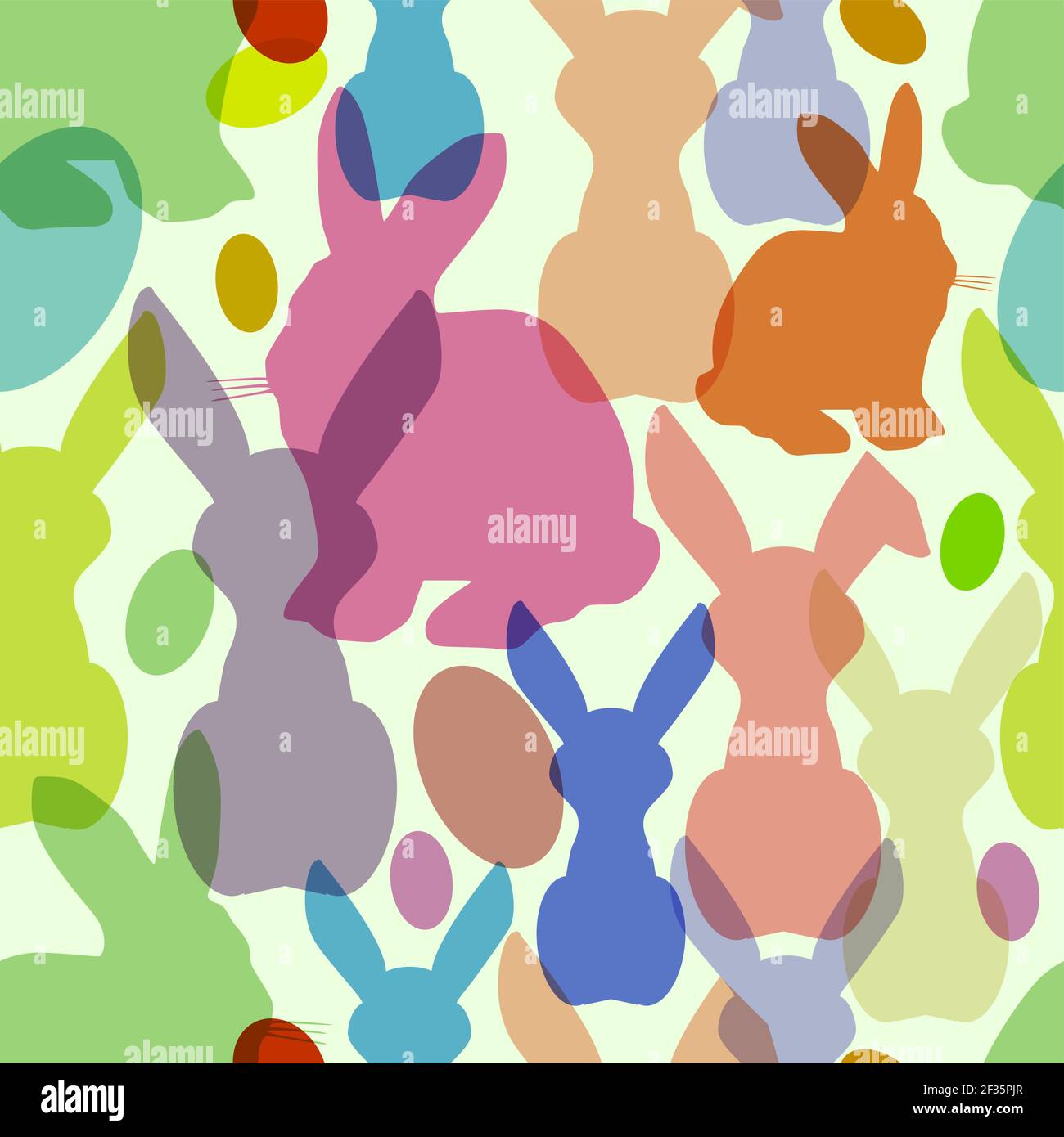 Nahtlose ostern Backbround Muster, osterhase Silhouetten und Eier, Vektor Stock Vektor