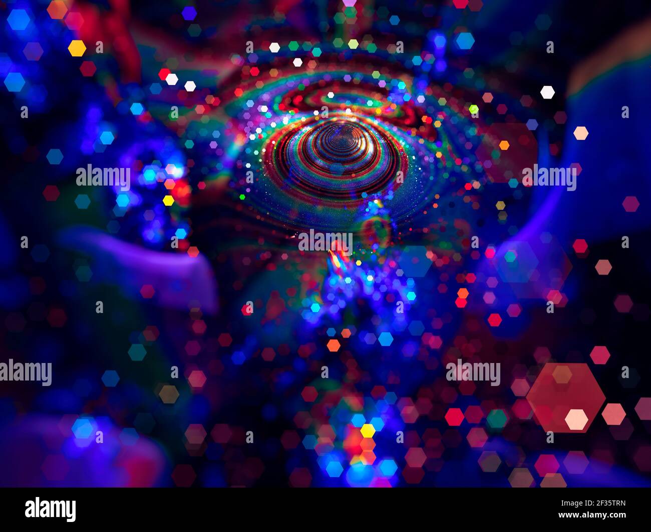 Abstrakt verschwommener fraktaler Hintergrund - digital generiertes Bild Stockfoto