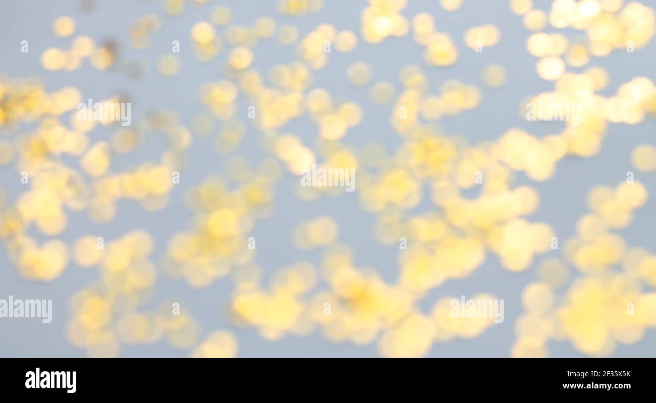 Abstrakt golden Glitzer funkeln Hintergrund oder Gold Bokeh Konfetti Stockfoto