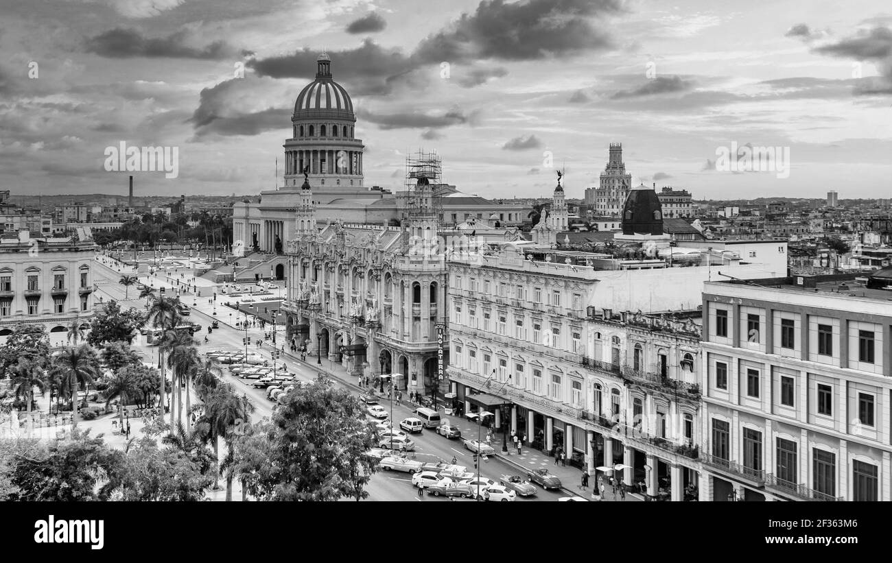 El Capitolio Gebäude und Stadtbild Havanna, Kuba Stockfoto