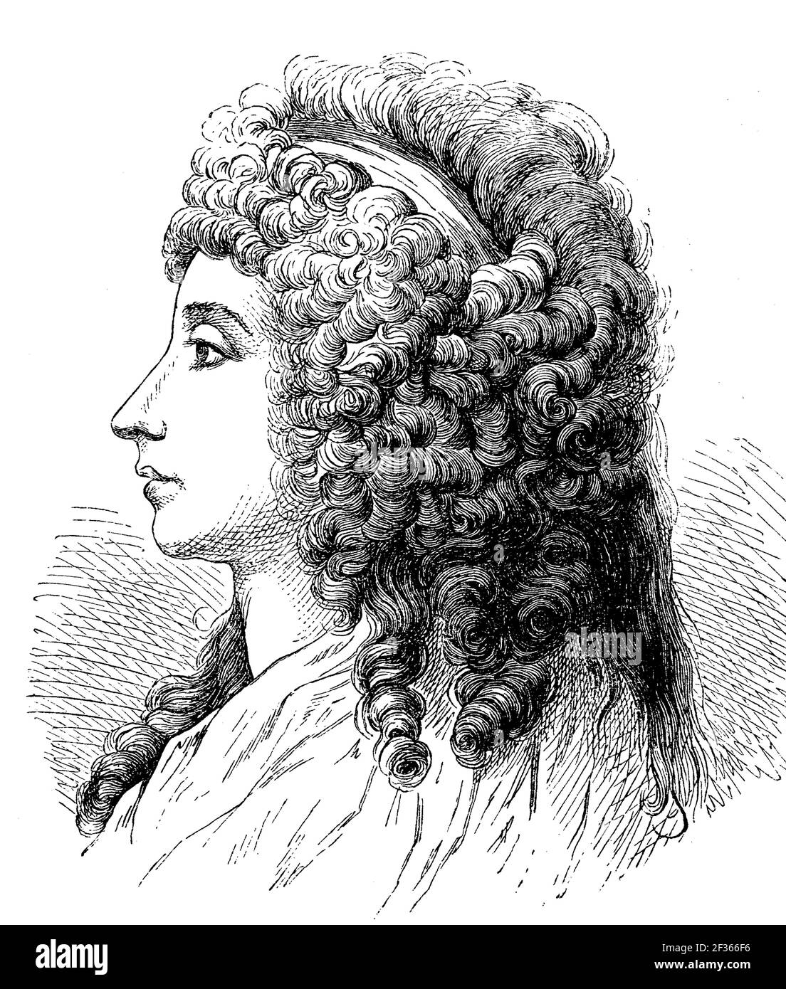 Charlotte Albertine Ernestine Freifrau von Stein, geb.von Schardt, erwähnt als Charlotta Ernestina Bernardin, 25. Dezember 1742 - 6. Januar 1827, war eine Wartende der Herzogin Anna Amalia und enge Vertrautin der Herzogin Luise von Sachsen-Weimar-Eisenach, Hessen-Darmstadt, auch enge Freundin von Johann Wolfgang von Goethe, Johann Gottfried von Herder und Friedrich von Schiller / Charlotte Albertine Ernestine Freifrau von Stein, geborene von Schardt, geboren als Charlotta Ernestina Bernardin, 25. Dezember 1742 - 6. Januar 1827 , war eine Hofdame der Herzogin Anna Amalia und enge Ve Stockfoto