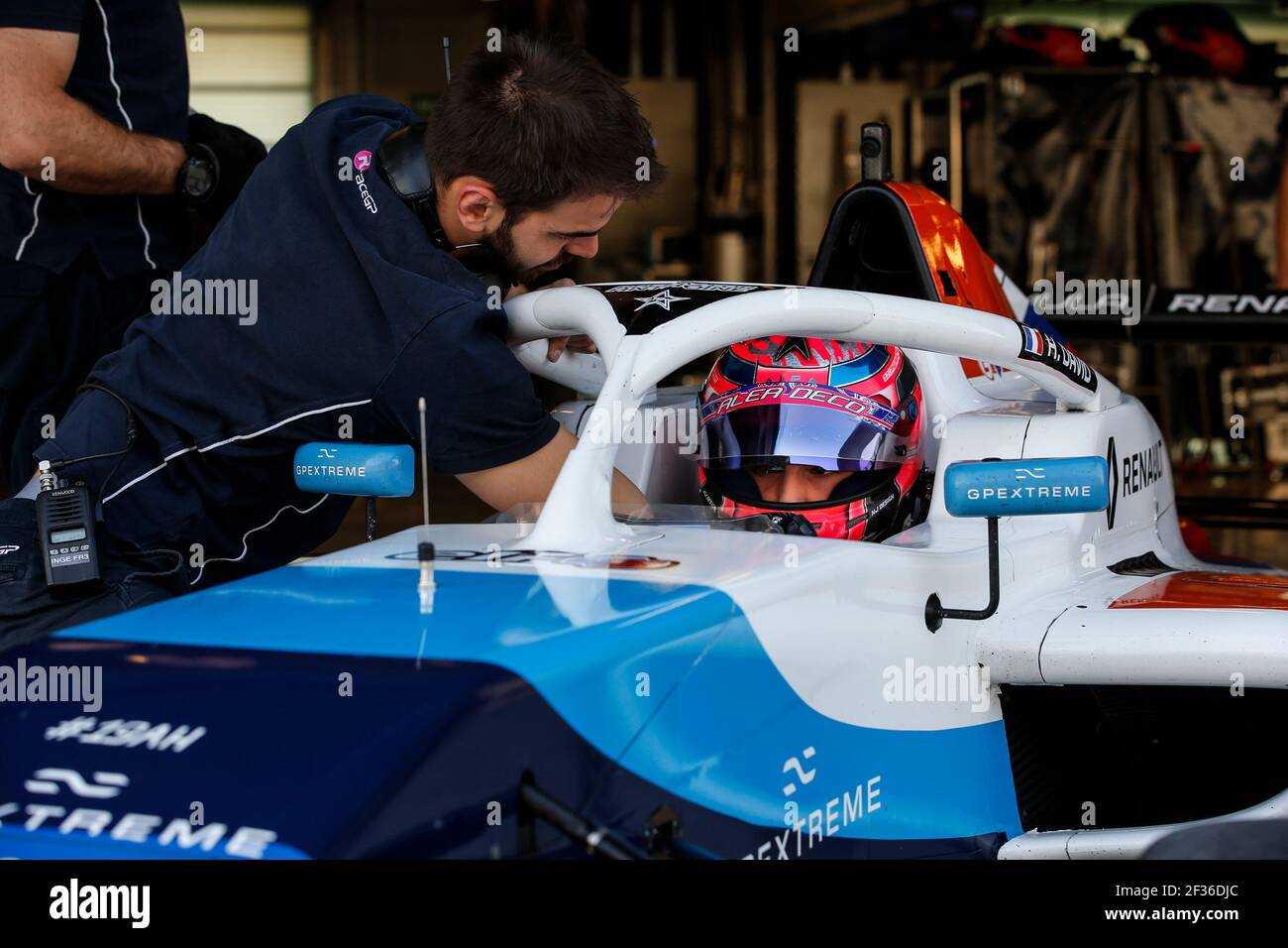 DAVID Hadrien (Fra), Formel Renault Eurocup Team R-ACE GP, Aktion während der Eurocup Formel Renault Rookie Tests in Abu Dhabi, vom 27. Bis 28th 2019. oktober. Foto Jean Michel Le MEUR / DPPI Stockfoto