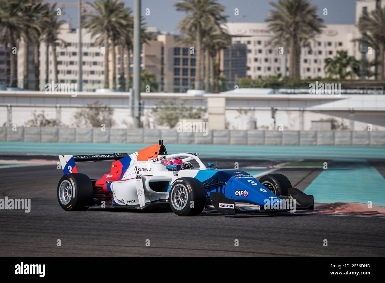 03 DAVID Hadrien (Fra), Formel Renault Eurocup Team R-ACE GP, Aktion während der Eurocup Formel Renault Rookie Tests in Abu Dhabi, vom 27. Bis 28th 2019. oktober. Foto Marc de Mattia / DPPI Stockfoto