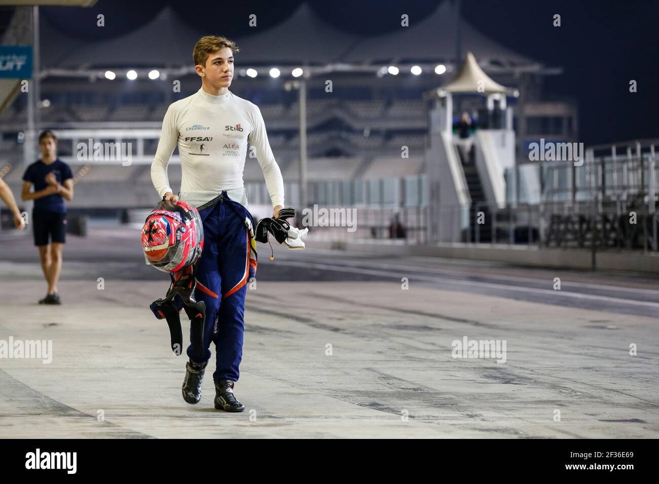 DAVID Hadrien (Fra), Formula Renault Eurocup Team MP Motorsport, Portrait bei den Eurocup Formula Renault Rookie Tests in Abu Dhabi, vom 27. Bis 28th 2019. oktober. Foto Jean Michel Le MEUR / DPPI Stockfoto