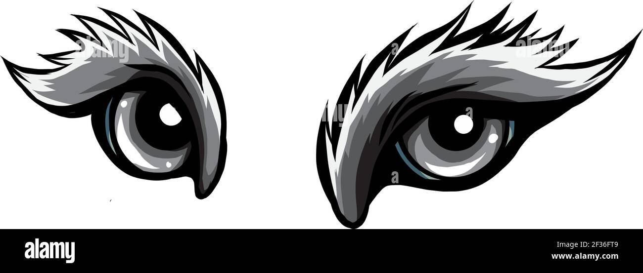 Monochromatisches Tier Augen Logo Symbol Vektor Illustration Design Stock Vektor