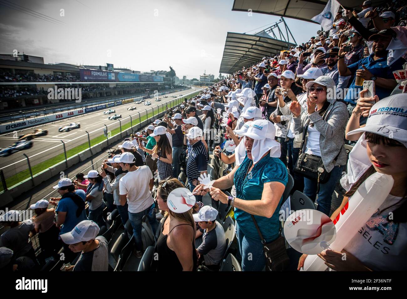 Grille de depart Startaufstellung Start ABB Ambiance Tribüne Tribüne während der Formel E Meisterschaft 2019, von fevrier 14 bis 16, 2019 in Mexiko, Mexique - Photo Germain Hazard / DPPI Stockfoto