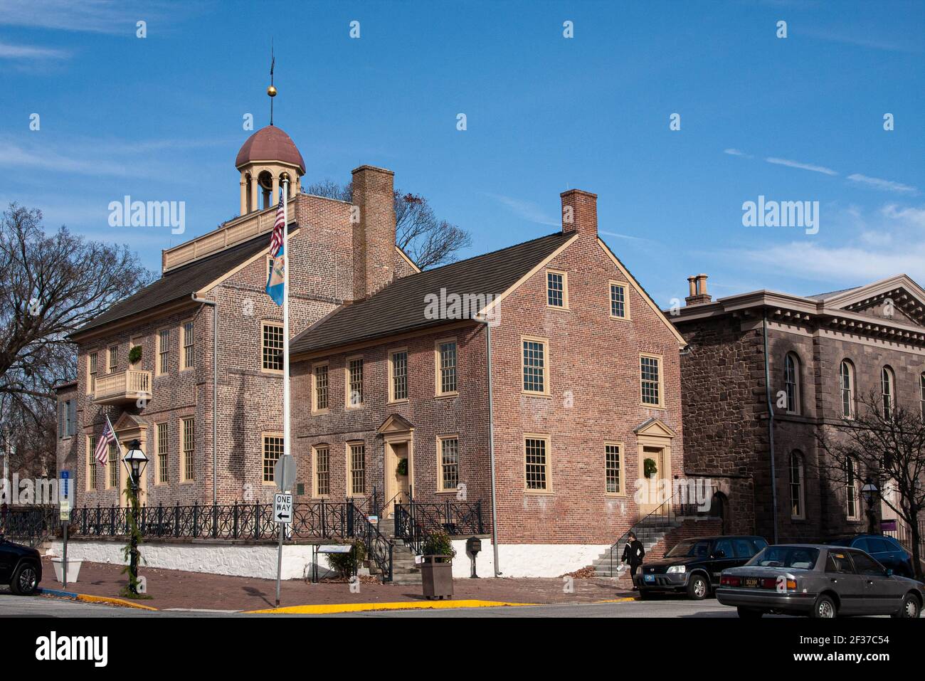 Delaware, New Castle, First State National Park, Fort Casimir, First Capitol, Statehouse, Court House, Und Montagehalle, Stockfoto