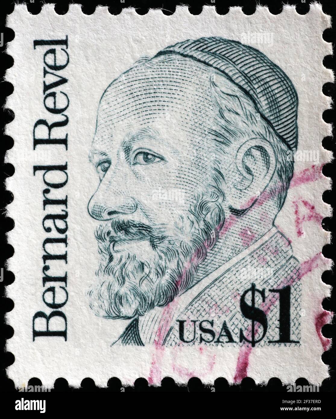 Rabbi Bernard Revel auf amerikanischer Briefmarke Stockfoto