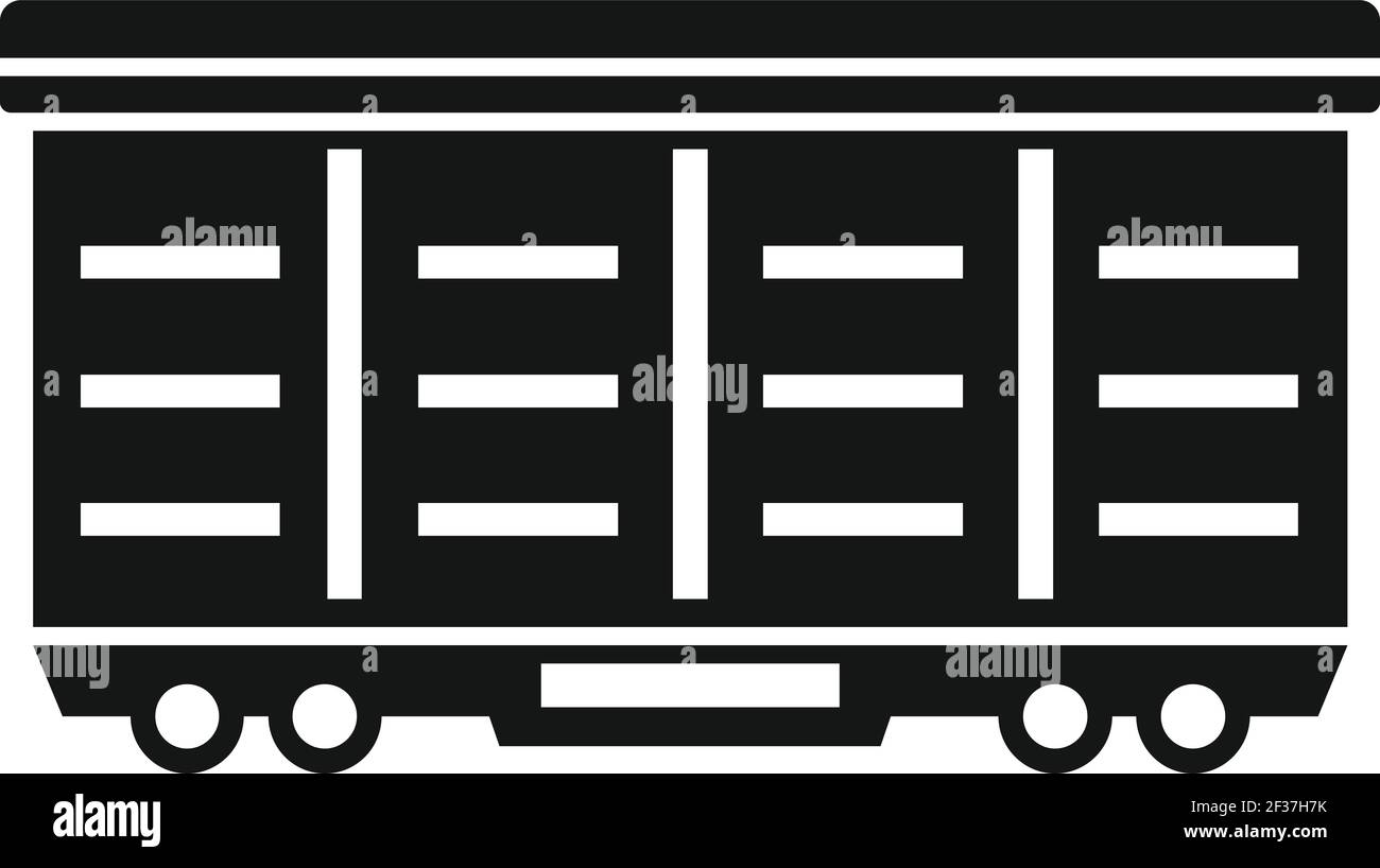 Zug Fracht Wagen Symbol, einfachen Stil Stock Vektor