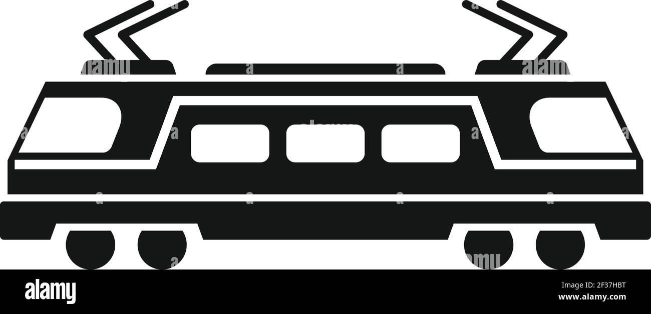City Electric train Ikone, einfachen Stil Stock Vektor