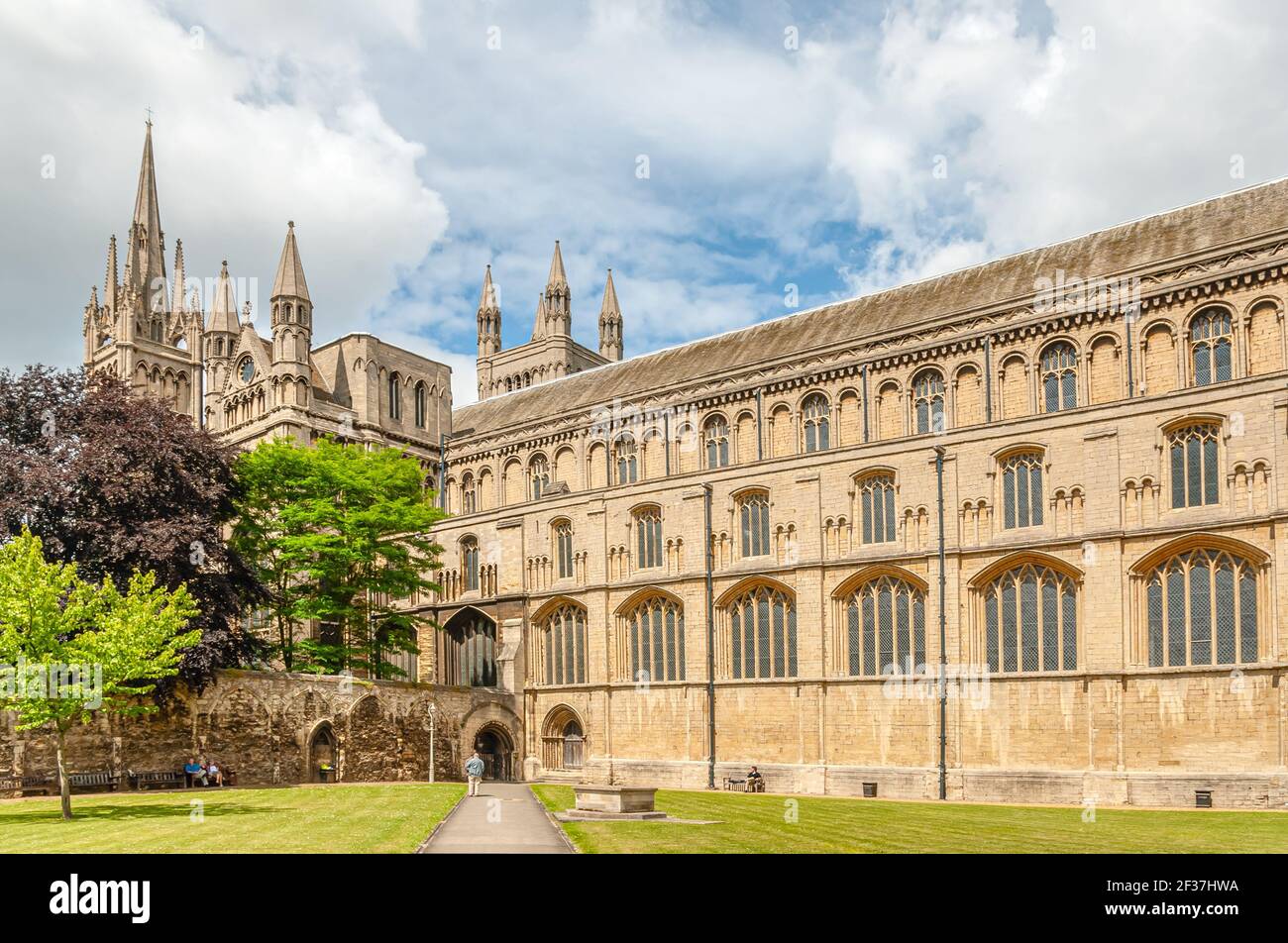 Peterborough Cathedral oder die Cathedral Church of St Peter, Northamptonshire, England, Großbritannien Stockfoto