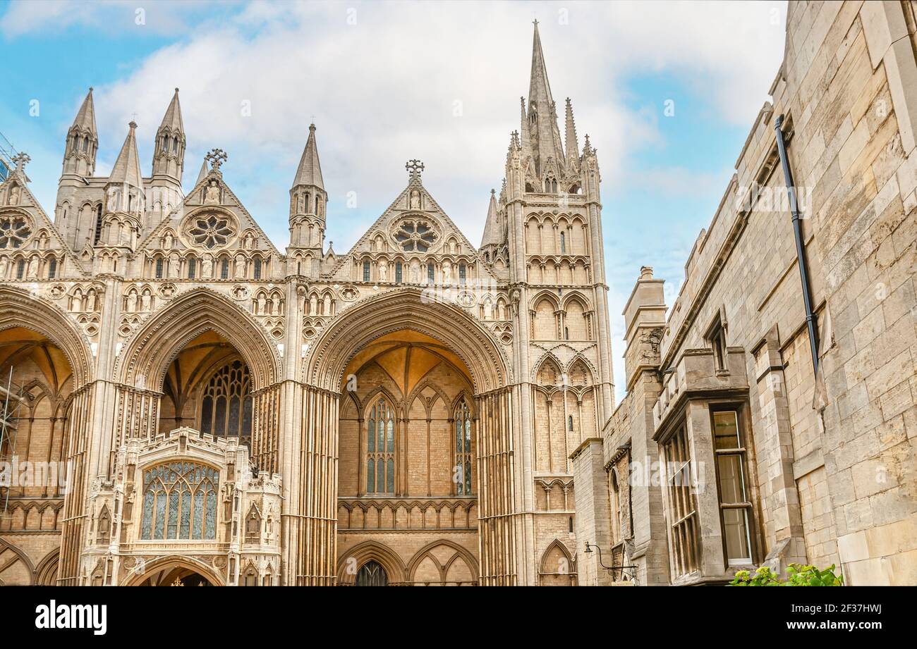 Peterborough Cathedral oder die Cathedral Church of St Peter, Northamptonshire, England, Großbritannien Stockfoto