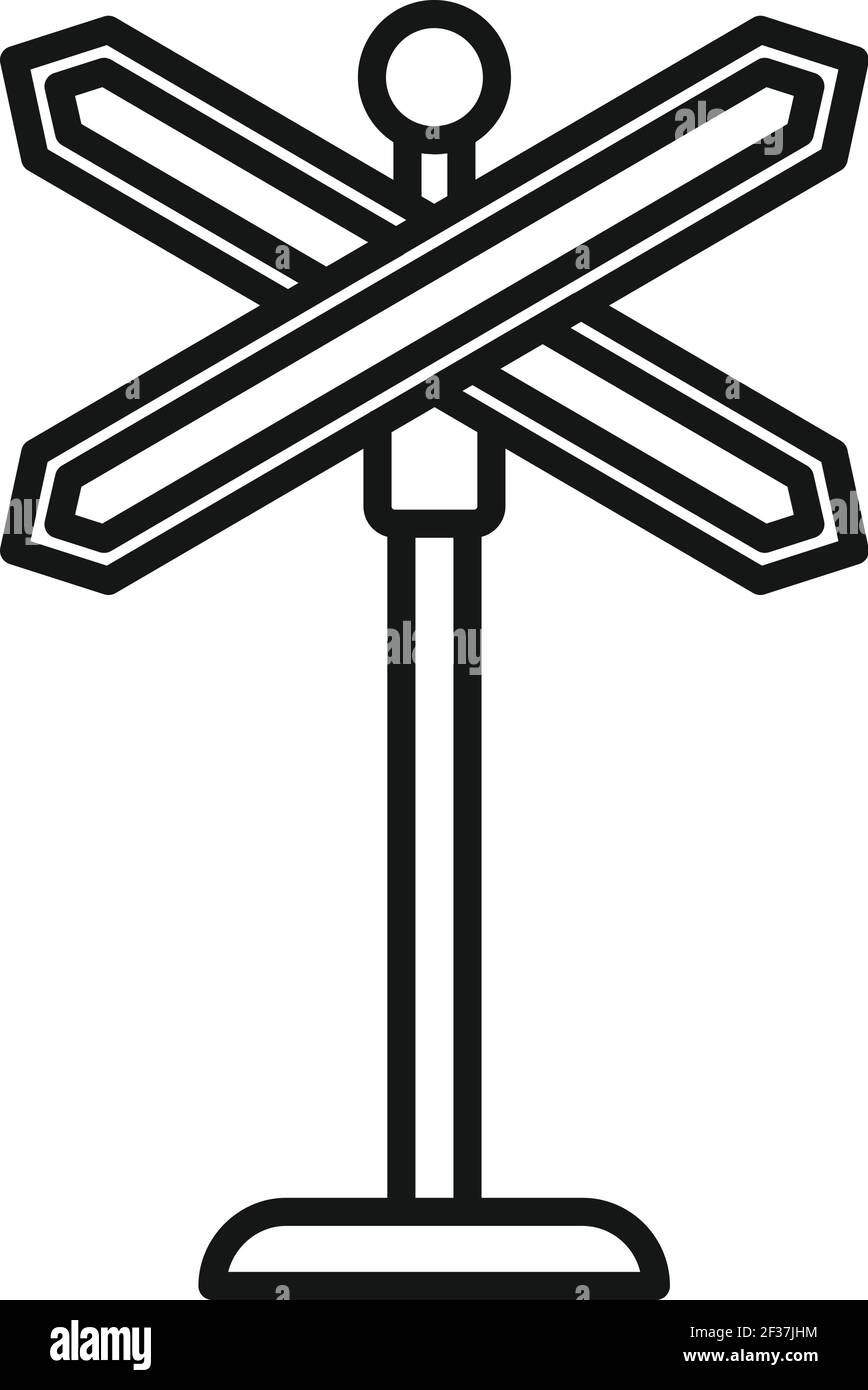 Eisenbahnübergang Symbol, skizzieren Stil Stock Vektor