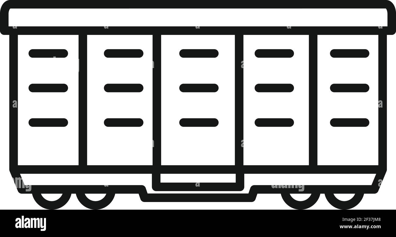 Zug Fracht Wagen Symbol, Umriss-Stil Stock Vektor