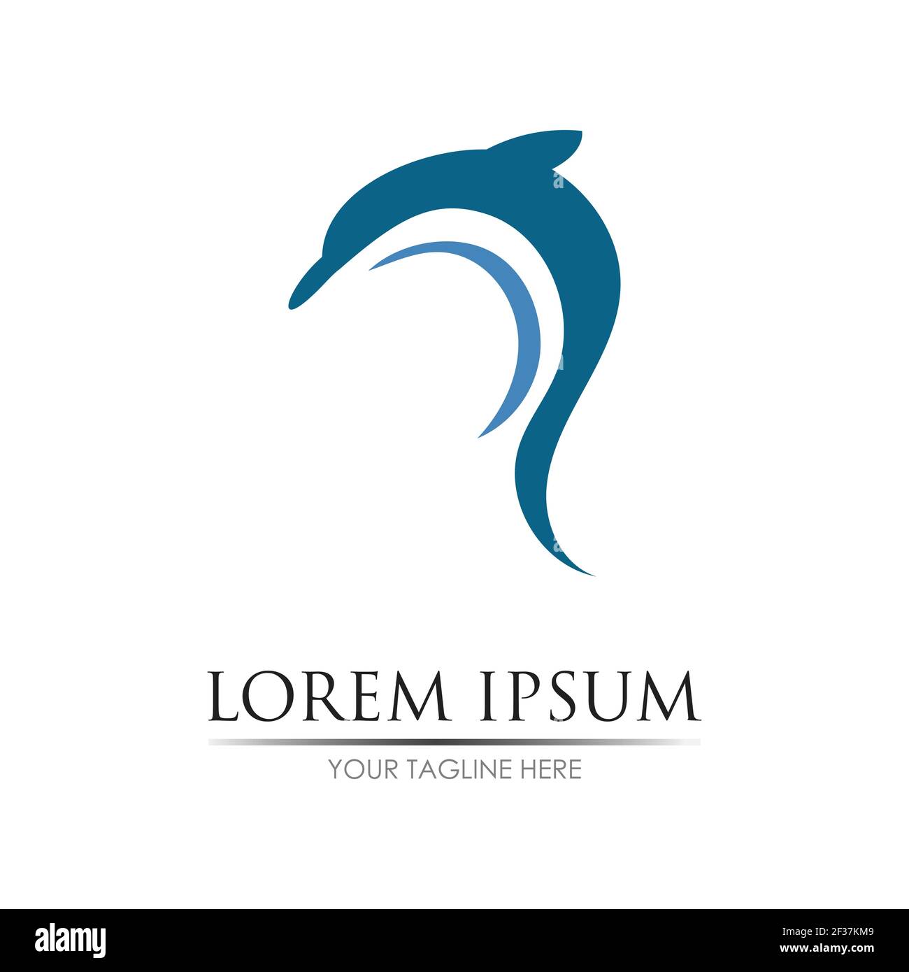 Dolphin Logo Vorlage Vektor. Dolphin Jumping Logo Design Konzept. Stock Vektor