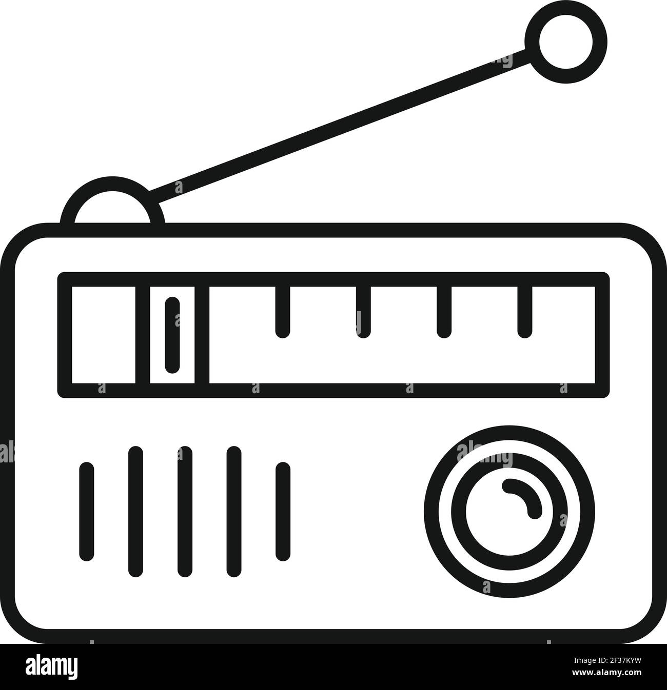 Radio-Symbol, Umriss-Stil Stock Vektor
