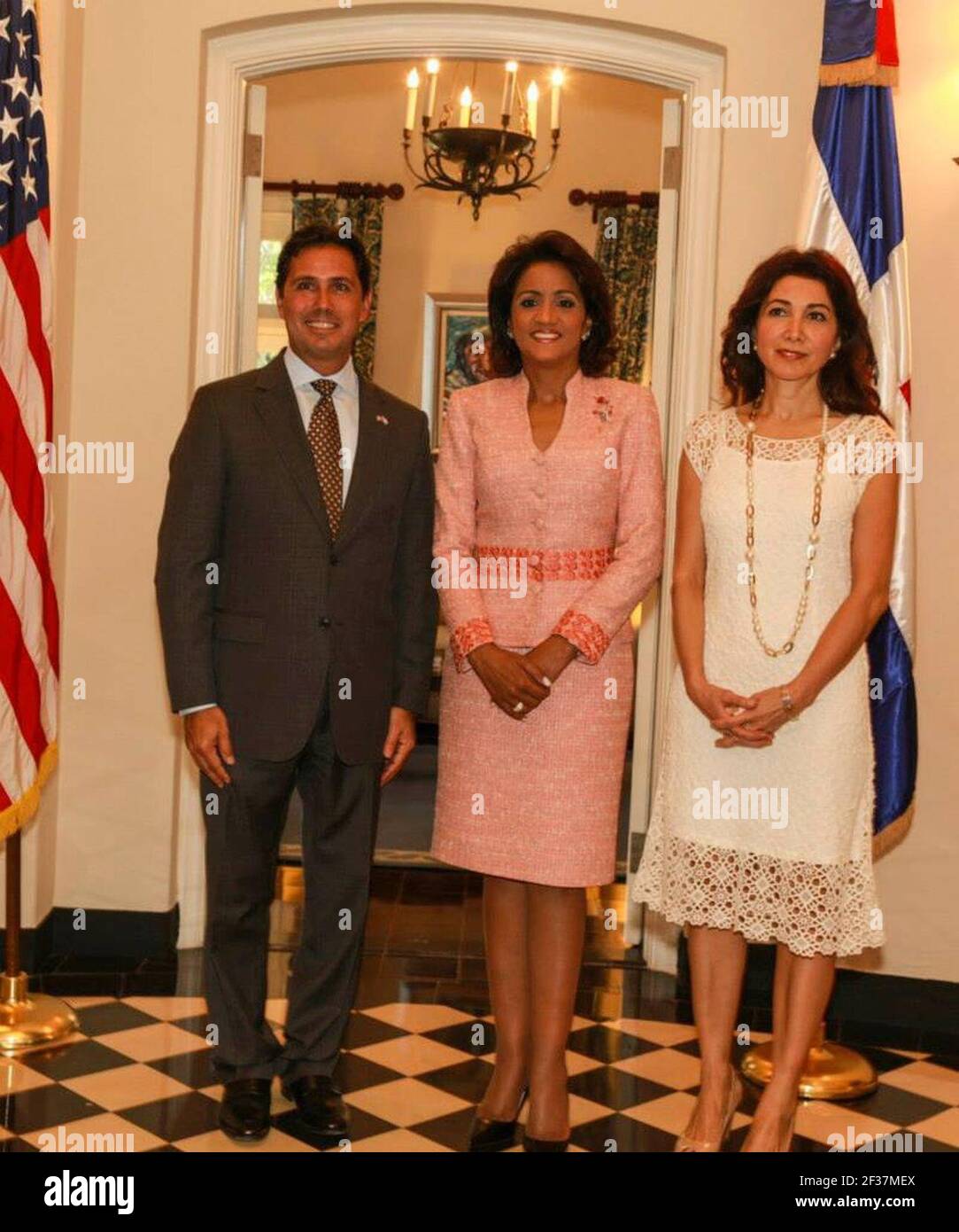 Primera Dama Candida Montilla de Medina in der US-Botschaft. Stockfoto