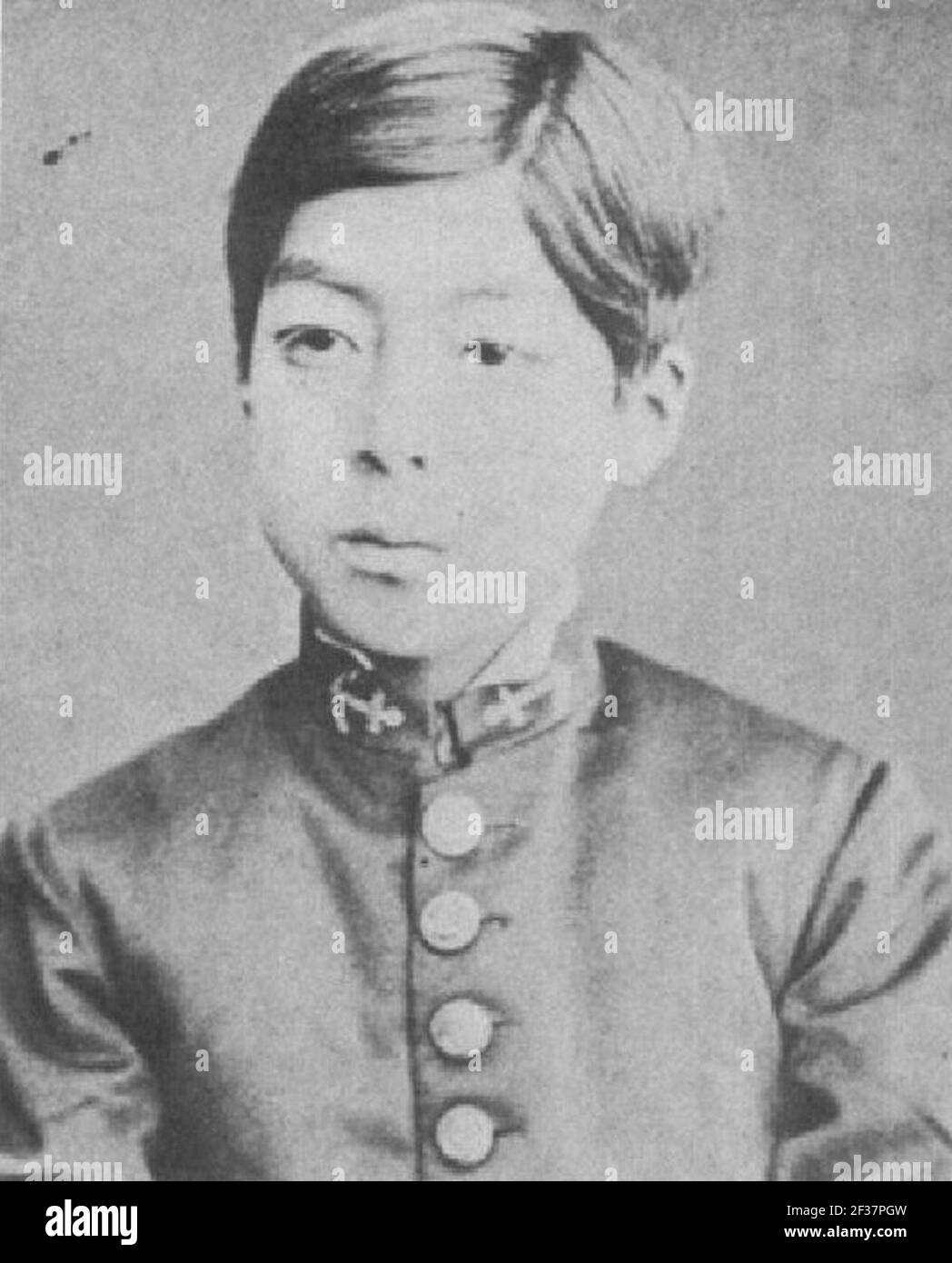 Prinz Komatsu Akihito als Junge. Stockfoto