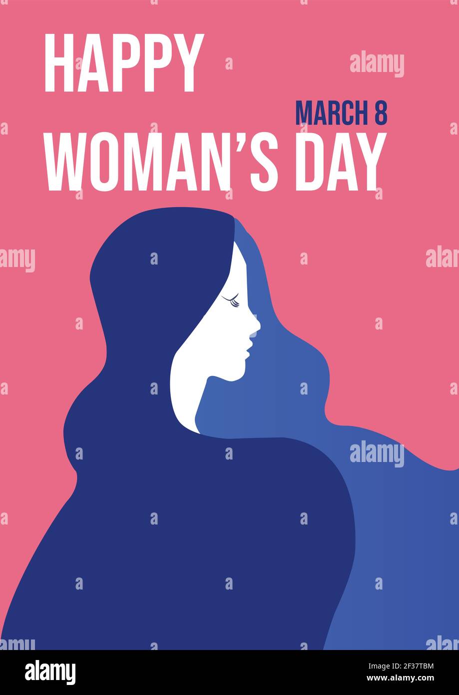 Happy Women's day 8 märz minimalistisches Poster Design Vorlage drucken bereit cmycmy - Vektor Stock Vektor