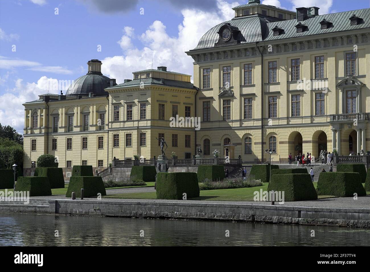 Drottningholm, Stockholm, Schweden, Schweden; Schloss Drottningholm - Gesamtansicht; Schloss Drottningholm - Gesamtansicht; Pałac Królewski Stockfoto