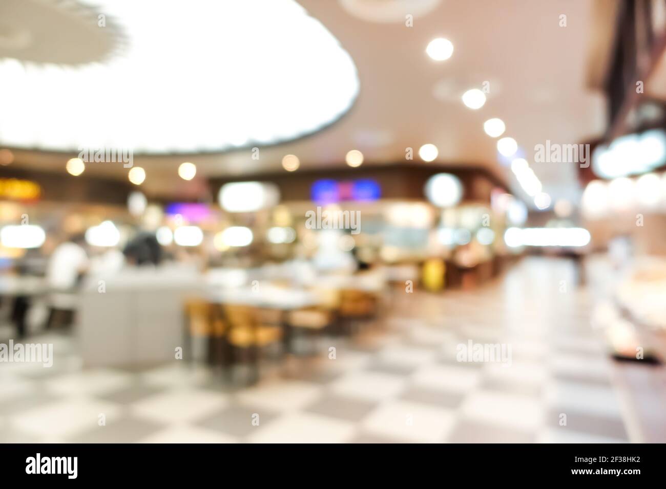 Blur Food Court im Einkaufszentrum, für Hintergrund Stockfoto