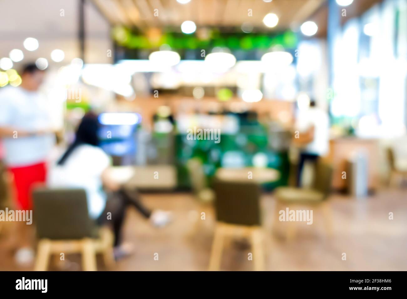 Verschwommenes Bild des Innenraums des Cafés (Coffee Shop), als Hintergrund Stockfoto