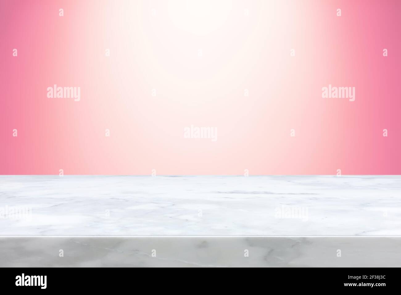 Marmor Stein Tischplatte auf rosa Farbverlauf abstrakten Hintergrund - Kann zur Anzeige oder Montage Ihrer Produkte verwendet werden Stockfoto