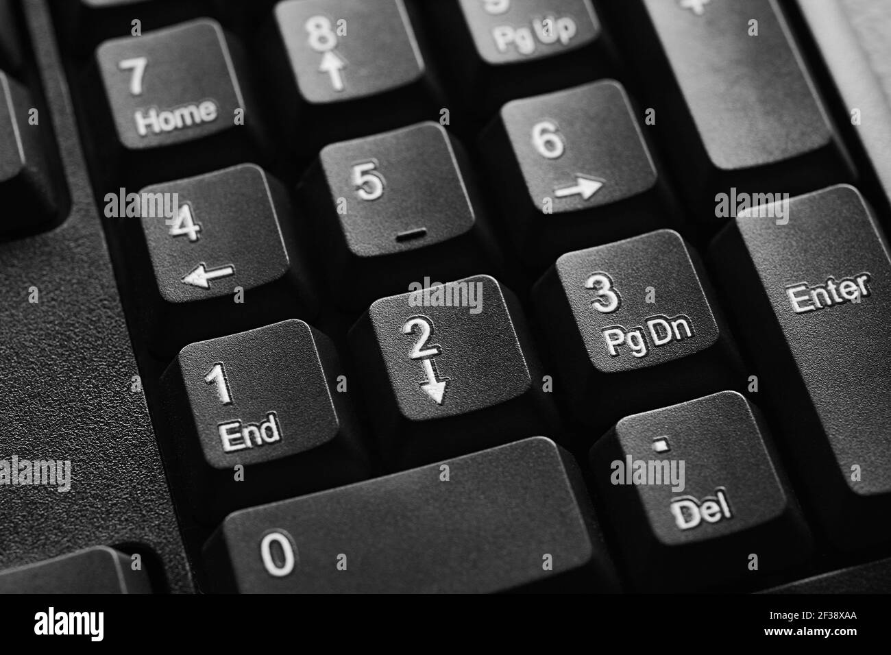 Nahaufnahme der Zifferntastatur des Desktop-Computers Stockfoto