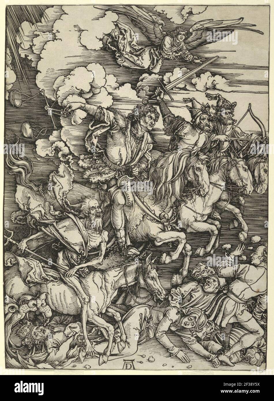 Druck, die vier Reiter der Apokalypse, ca. 1497–98 Stockfoto