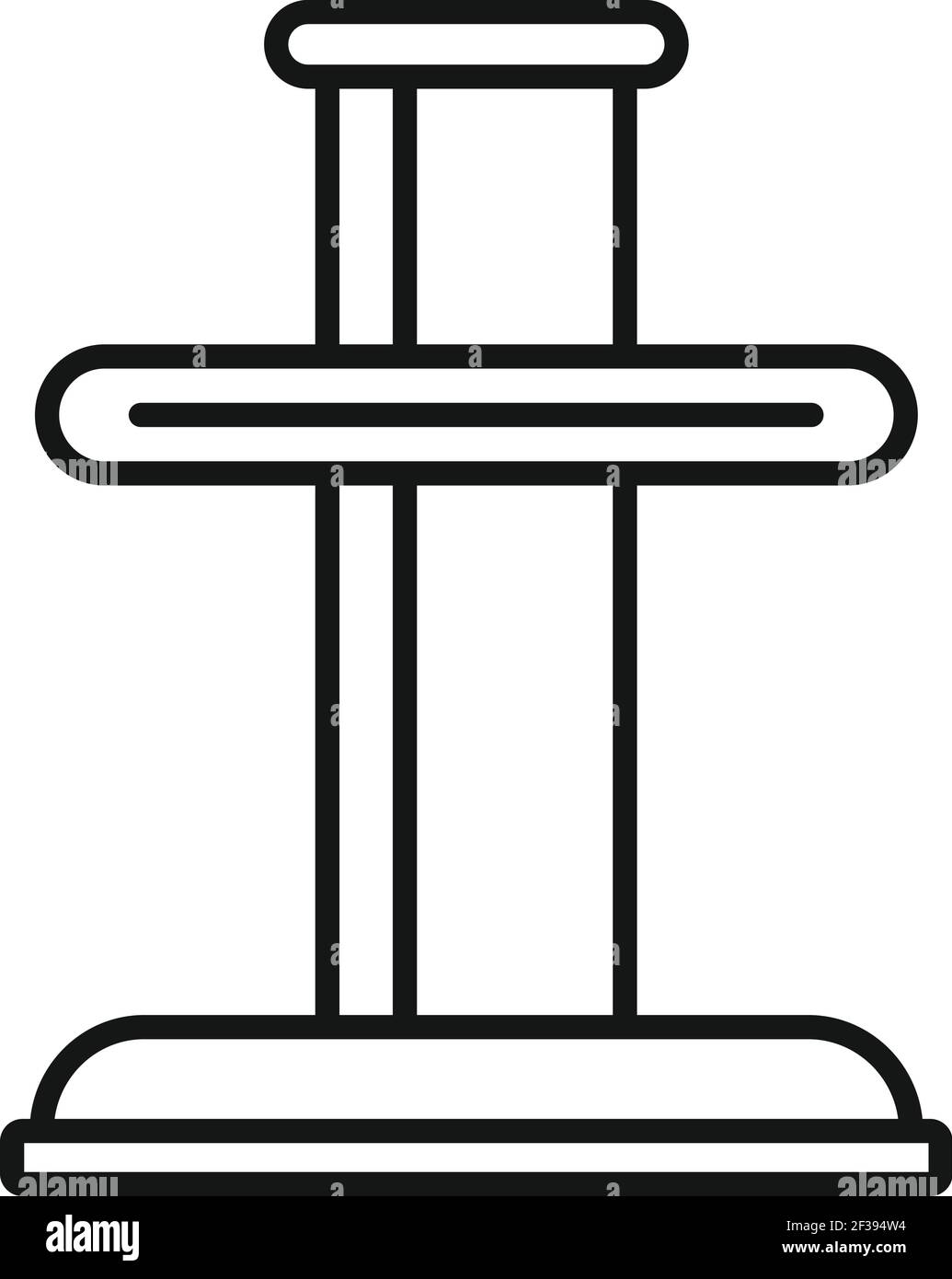 Symbol für Reifenmontierelemente, Umrissstil Stock Vektor