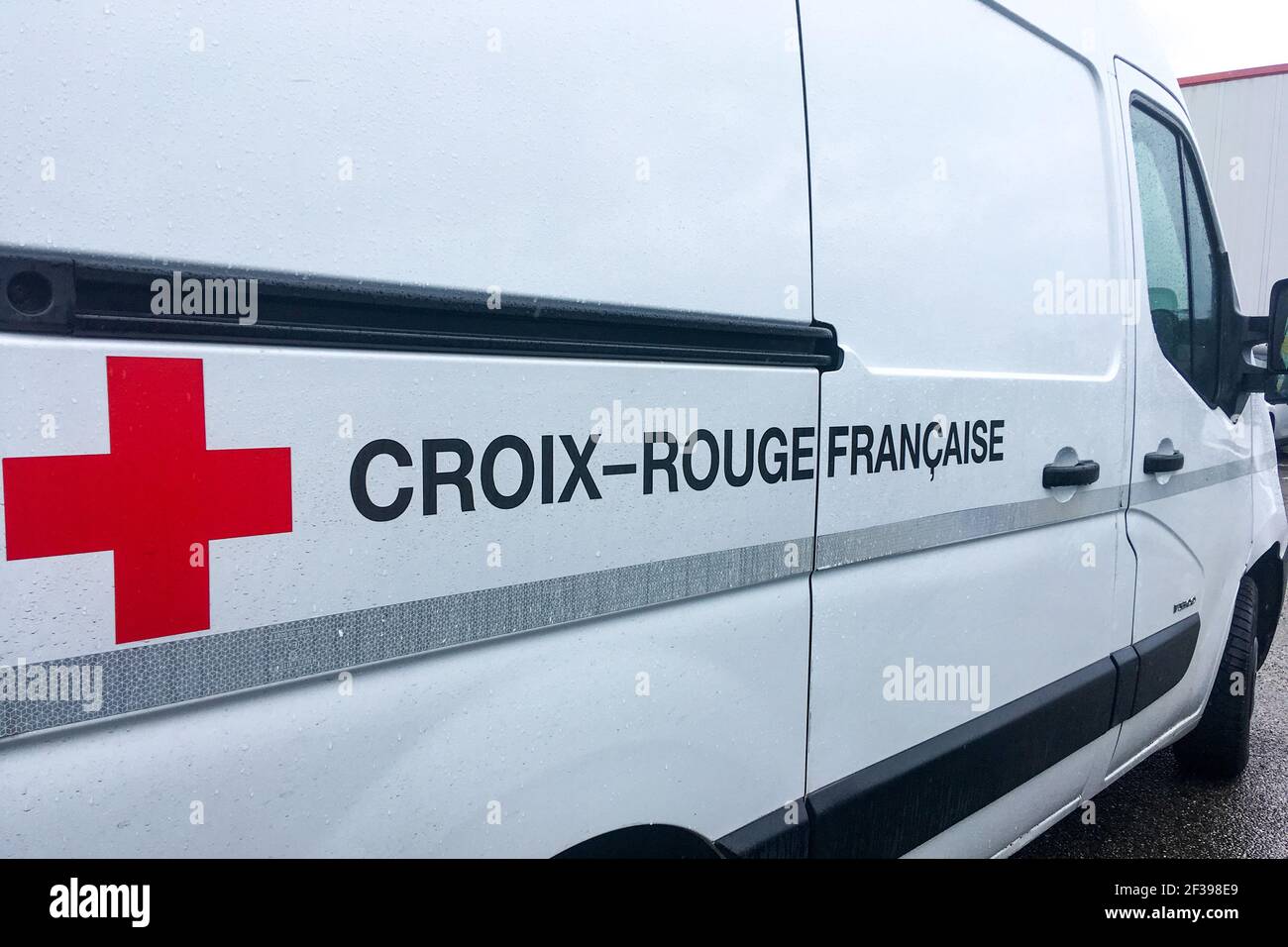 Van vom Französischen Roten Kreuz, Frankreich Stockfoto