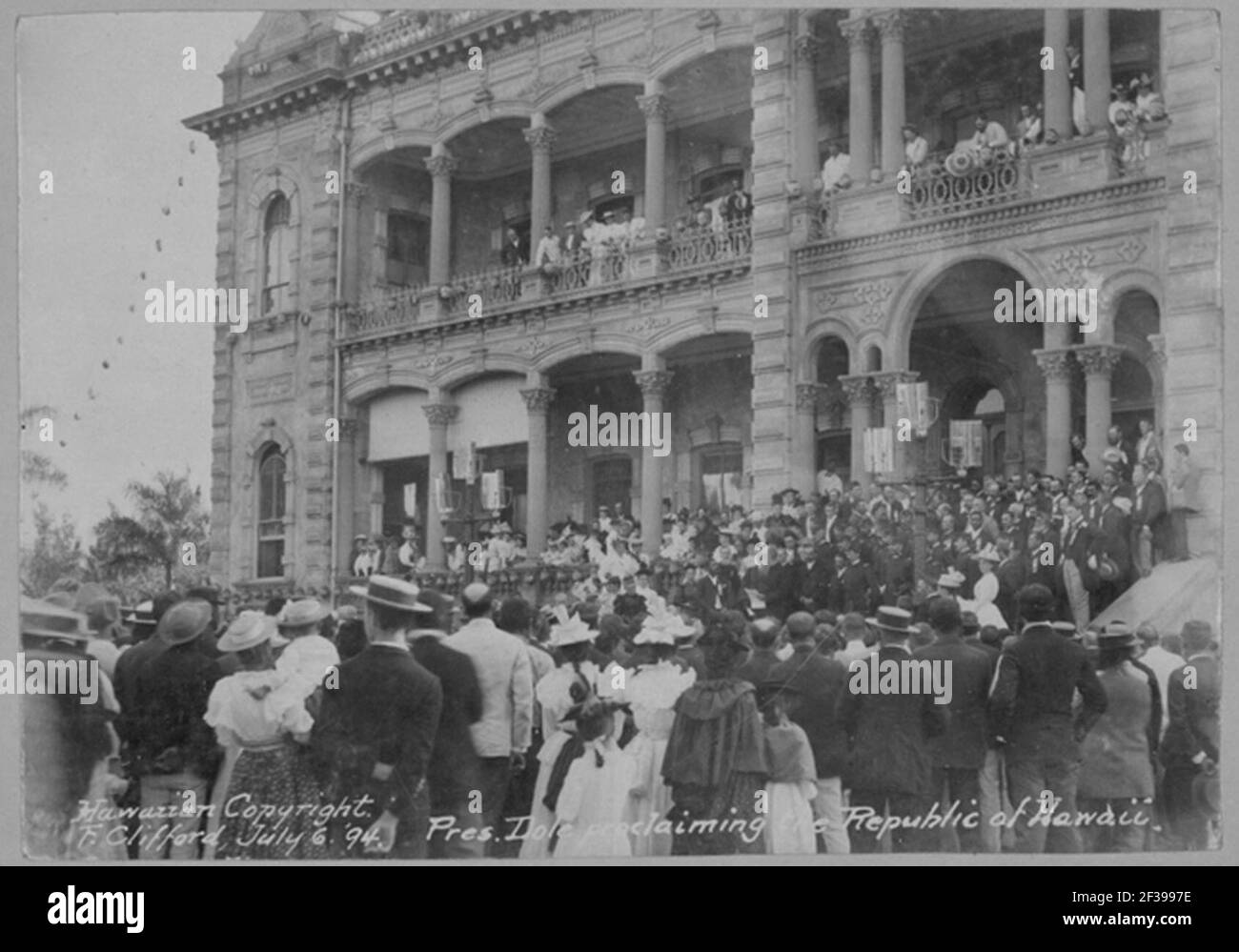 Proklamation der Republik Hawaii Stockfoto