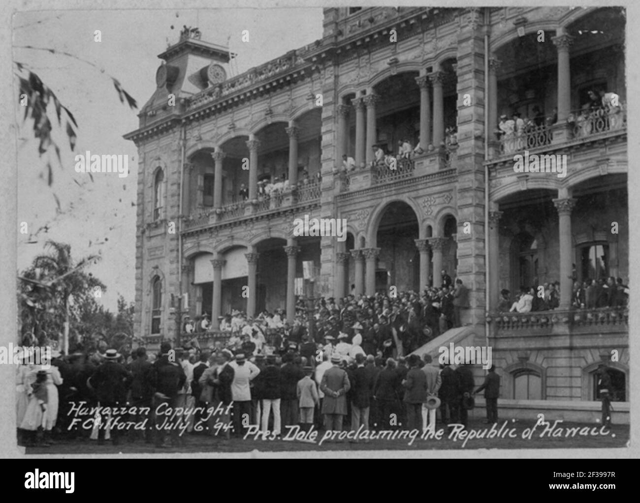 Proklamation der Republik Hawaii Stockfoto