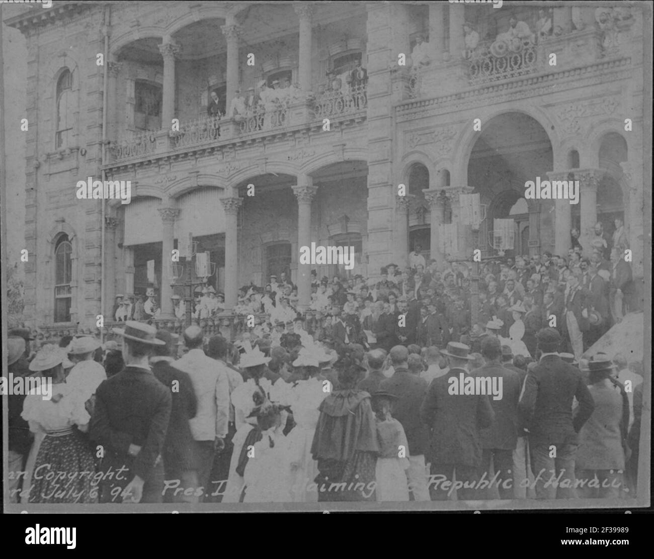 Proklamation der Republik Hawaii Stockfoto